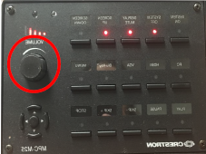 podium controls instructing you to use the volume knob